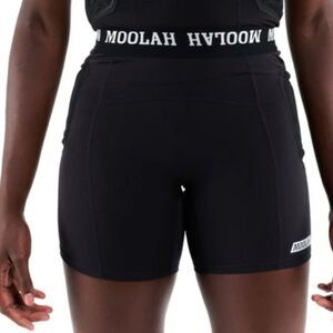 Moolah Womens Solid Black Padded Athletic Compression Shorts